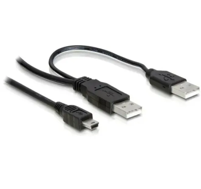 Dual Powered USB-A na Mini-B kabel