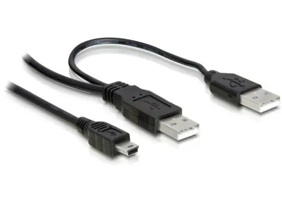 Dual Powered USB-A na Mini-B kabel Dual Powered USB-A na Mini-B kabel